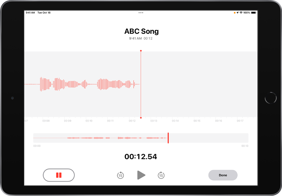 IPad voice memos app