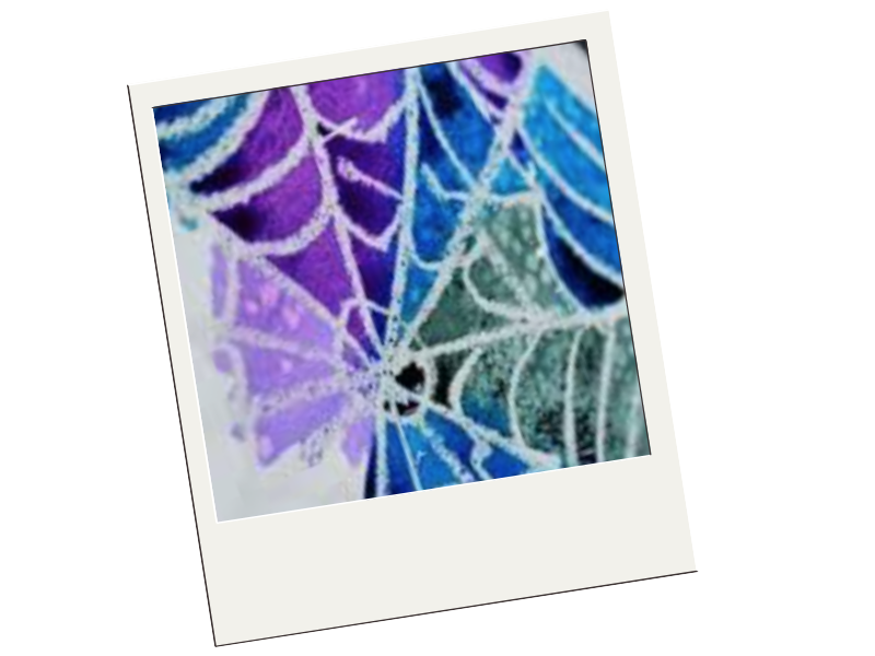 Example of painted web with glue resisting paint